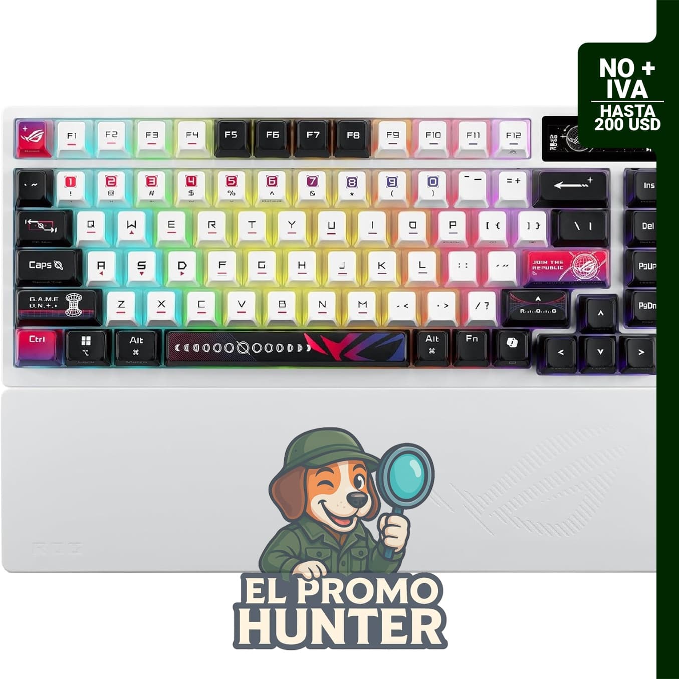Teclado mecánico inalámbrico ASUS ROG Azoth X - 75% TKL, teclas para juegos.