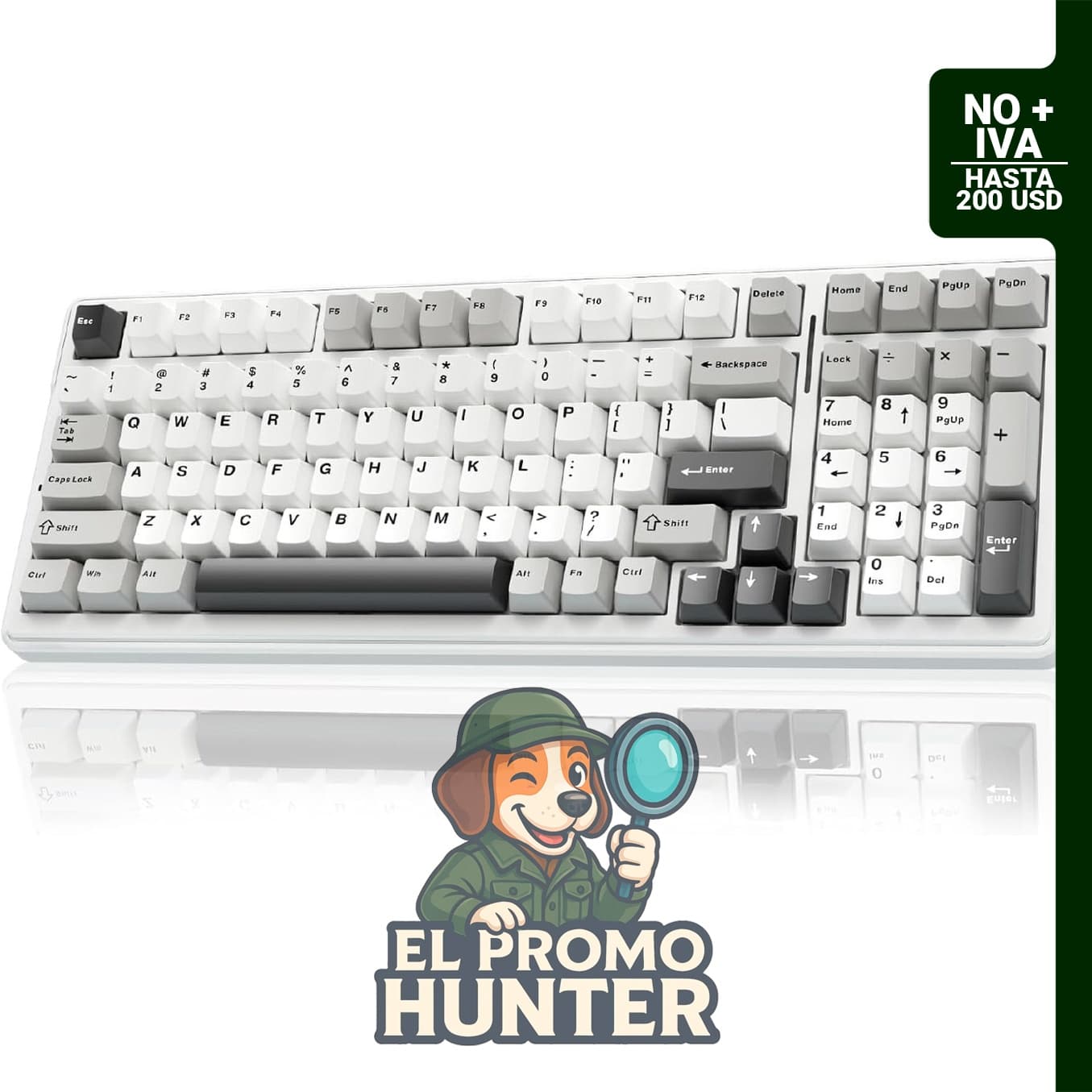 Teclado mecánico inalámbrico AULA F99, triple modo BT5.0/2.4GHz/USB-C, interruptores lineales prelubricados.