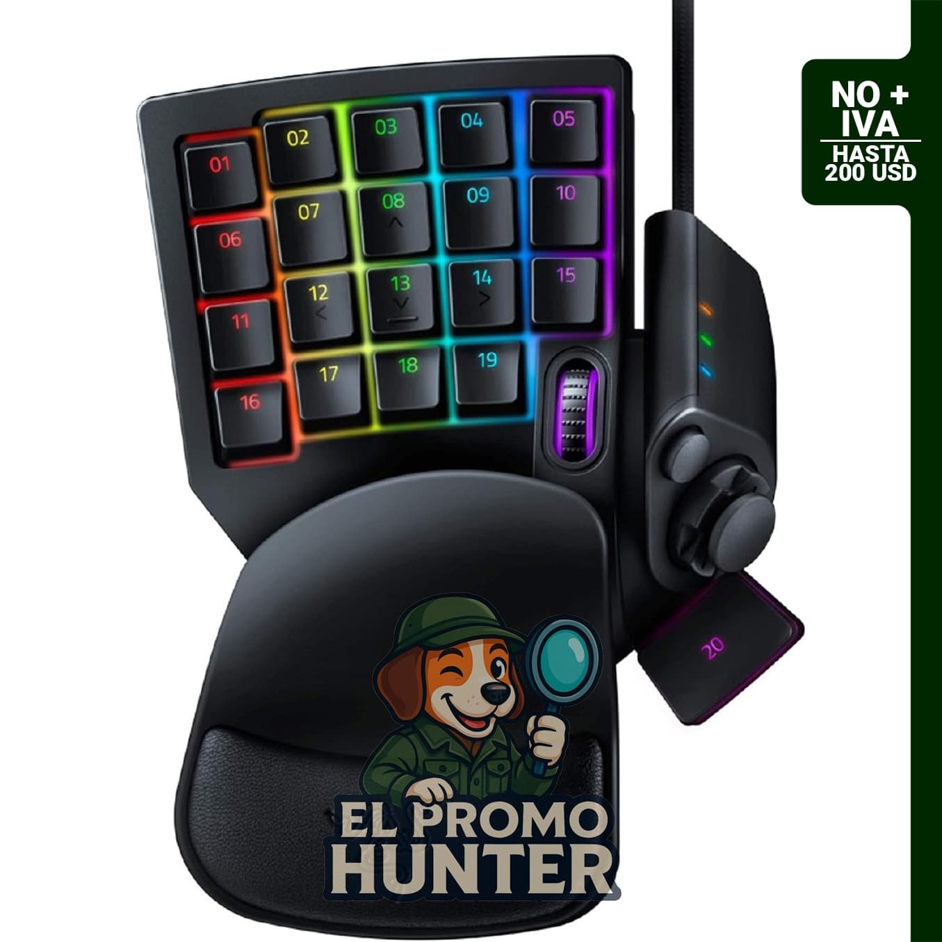 Razer Tartarus V2, teclado para juegos con 32 teclas programables.