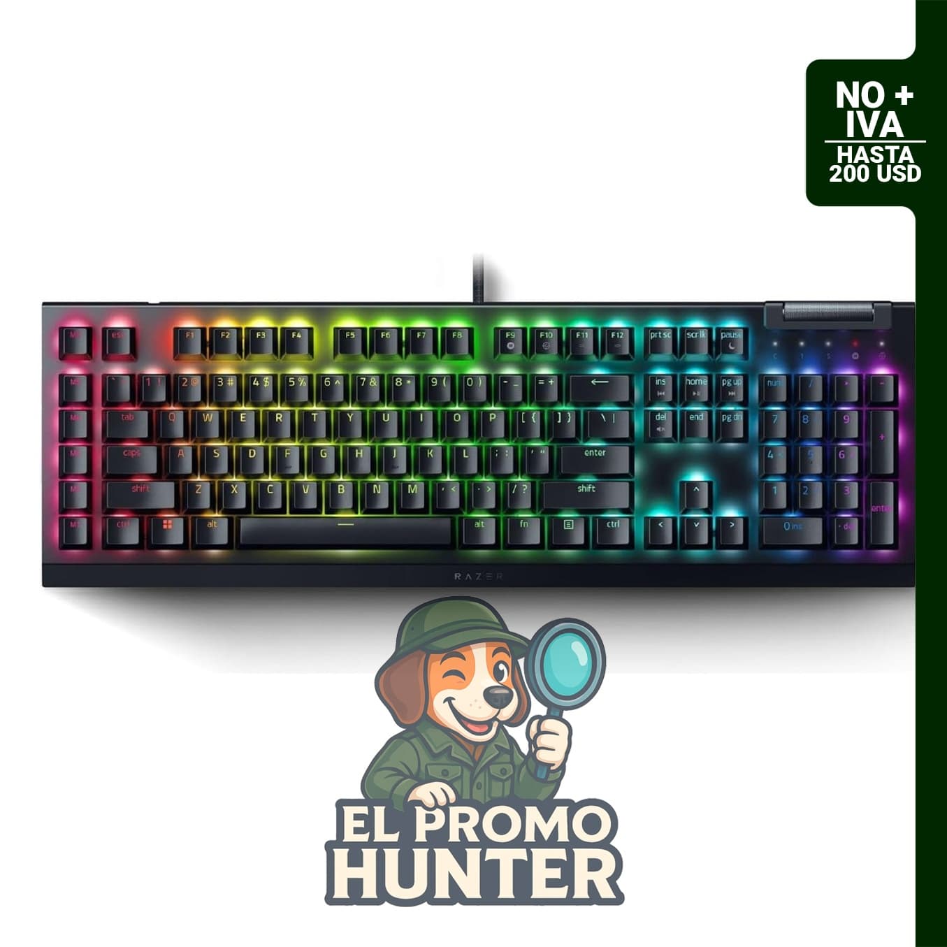 Razer BlackWidow V4 X Teclado mecánico para juegos con interruptores amarillos.
