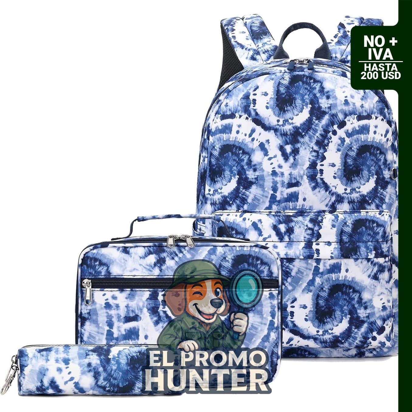 Mochila Joyfulife para niñas, diseño de teñido anudado, incluye lonchera.