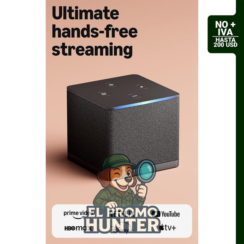 Amazon Fire TV Cube, dispositivo de streaming 4K Ultra HD con control por voz Alexa y Wi-Fi 6E.