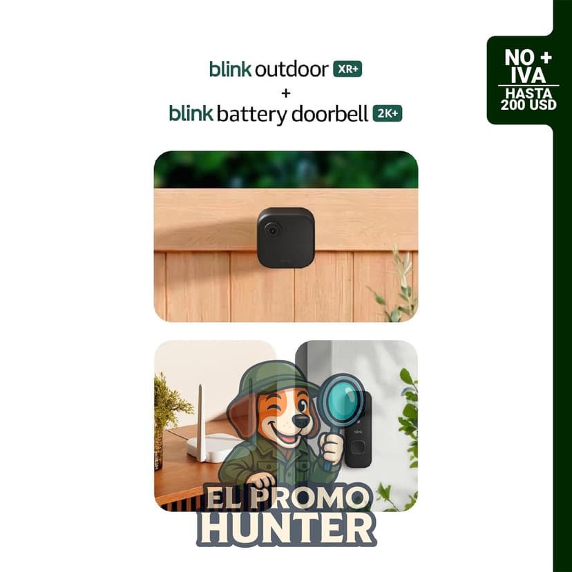 Videotimbre inalámbrico Blink Outdoor XR+ 2K+ con cámara exterior y módulo de sincronización XR+.