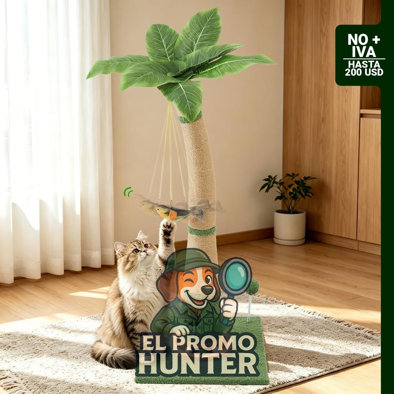 Poste rascador para gatos de 89 cm (35 pulgadas) de alto.