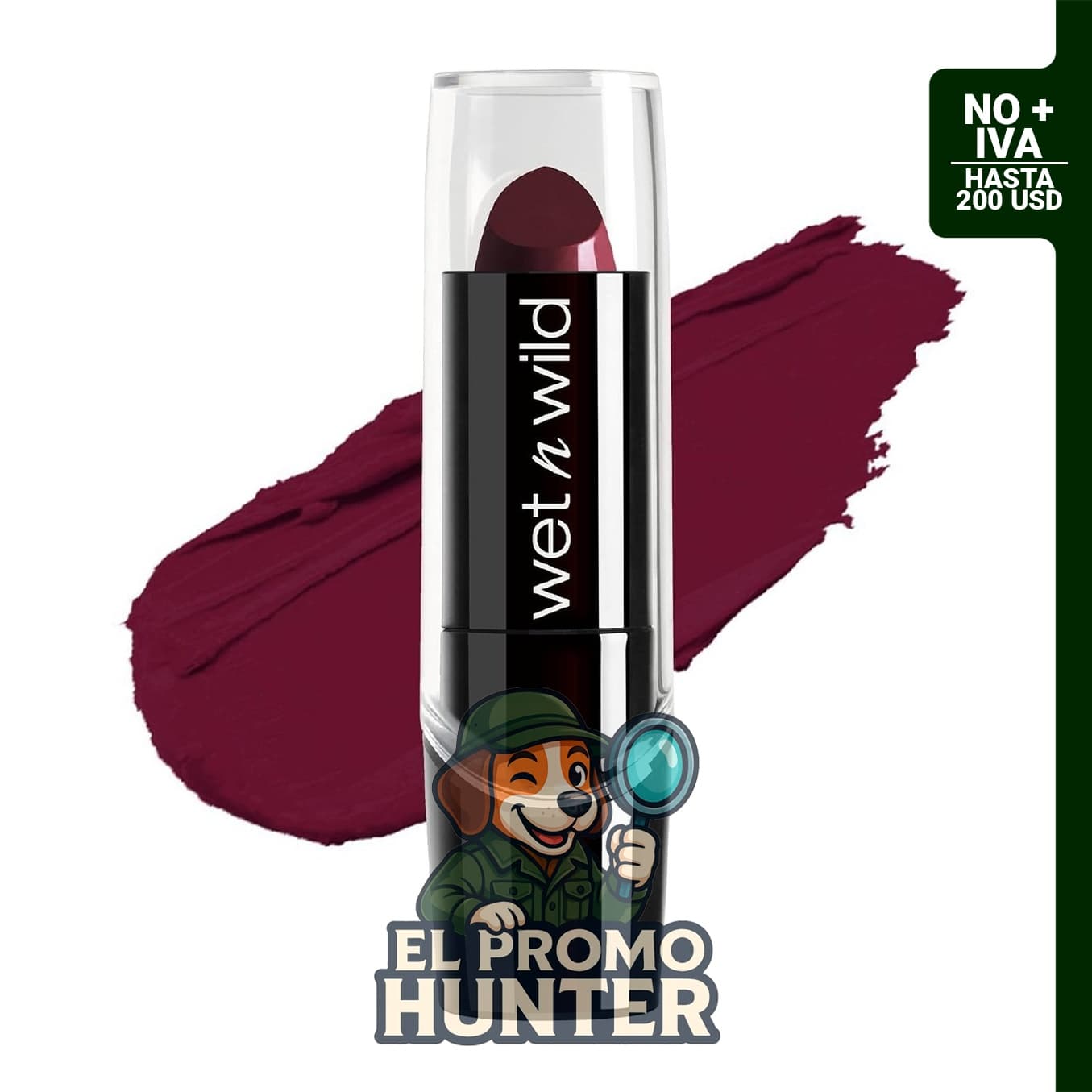 Wet n Wild Lápiz labial Blind Date, color Rico, formulado con vitaminas A, E y macadamia.
