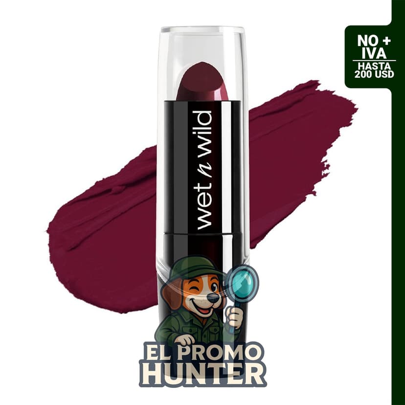 Wet n Wild Lápiz labial Blind Date, color Rico, formulado con vitaminas A, E y macadamia.