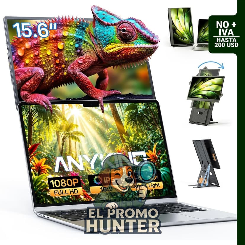 Extensor de pantalla portátil de 15.6" con 5 modos de uso.