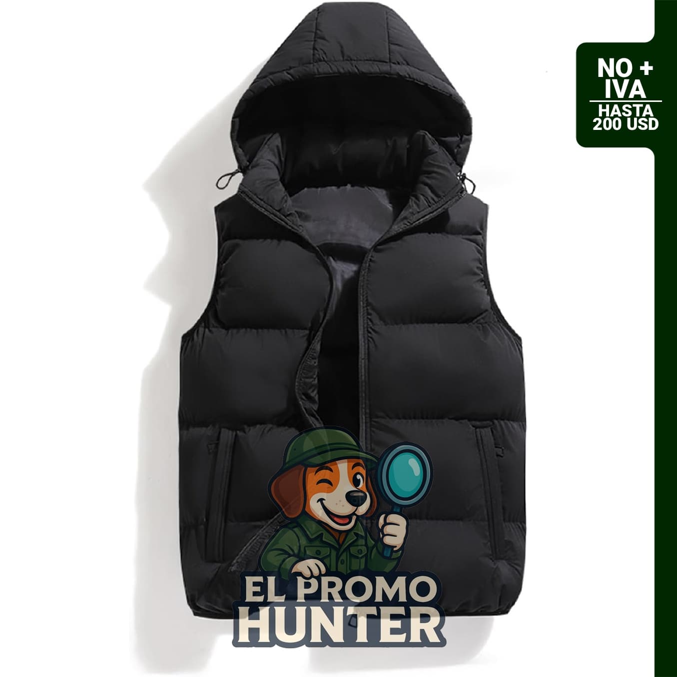 Chaleco acolchado sin mangas para hombre Hathne, ligero y con cremallera, incluye capucha removible.