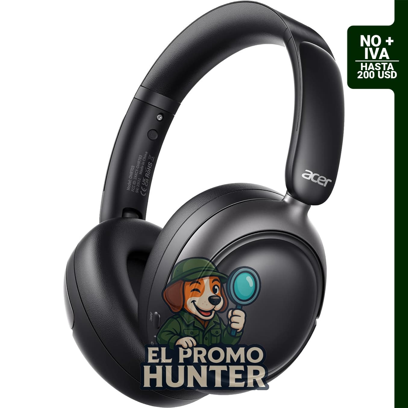 Acer OHR703 Auriculares Bluetooth con cancelación de ruido adaptativos.