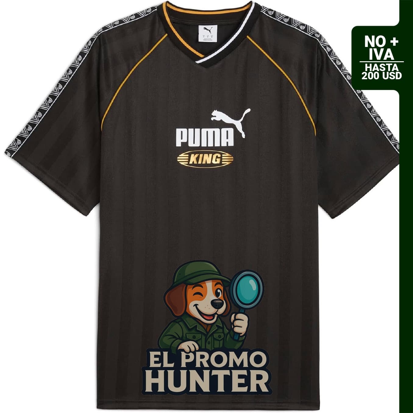 PUMA Mens King Jersey Casual de fútbol, cuello en V, manga corta, réplica.