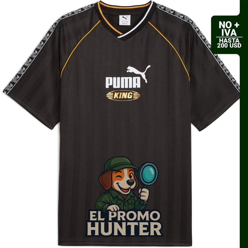 PUMA Mens King Jersey Casual de fútbol, cuello en V, manga corta, réplica.