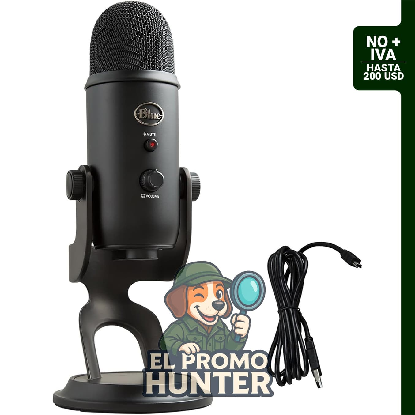 Blue Yeti USB Mic, micrófono con 3 cápsulas de condensador y 4 patrones de captación.
