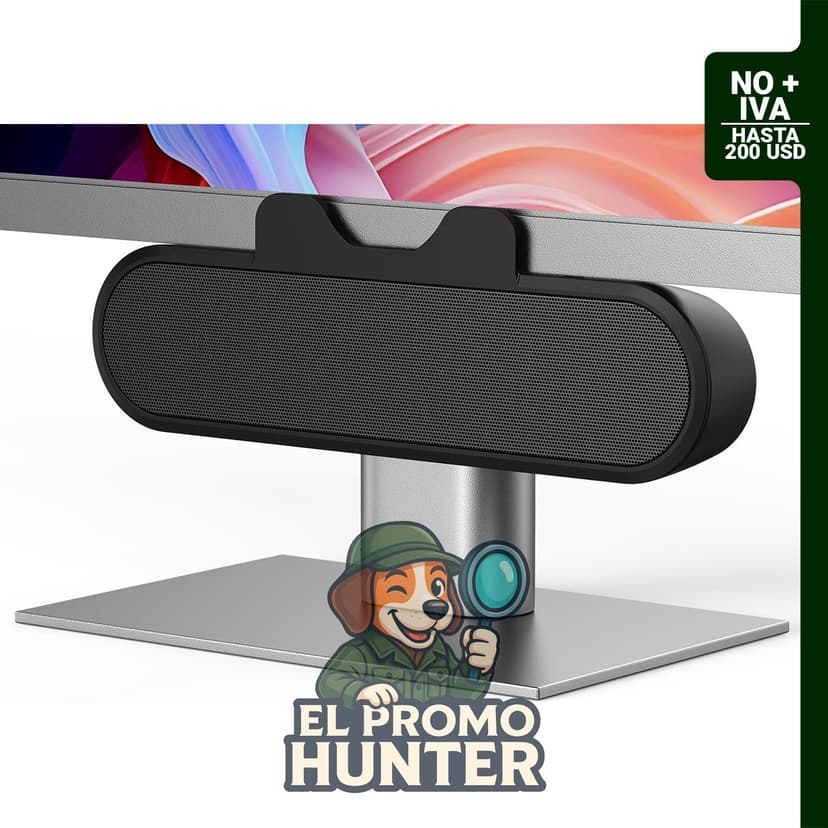 Inwa Altavoces de computadora para PC de escritorio, barra de sonido USB con clip, sonido estéreo HD.