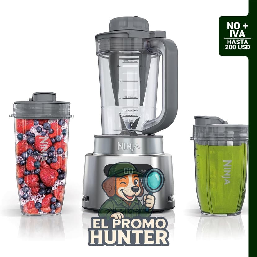 Ninja SS151 TWISTi Blender DUO, batidora de alta velocidad de 1600 W con jarra de 34 cm.