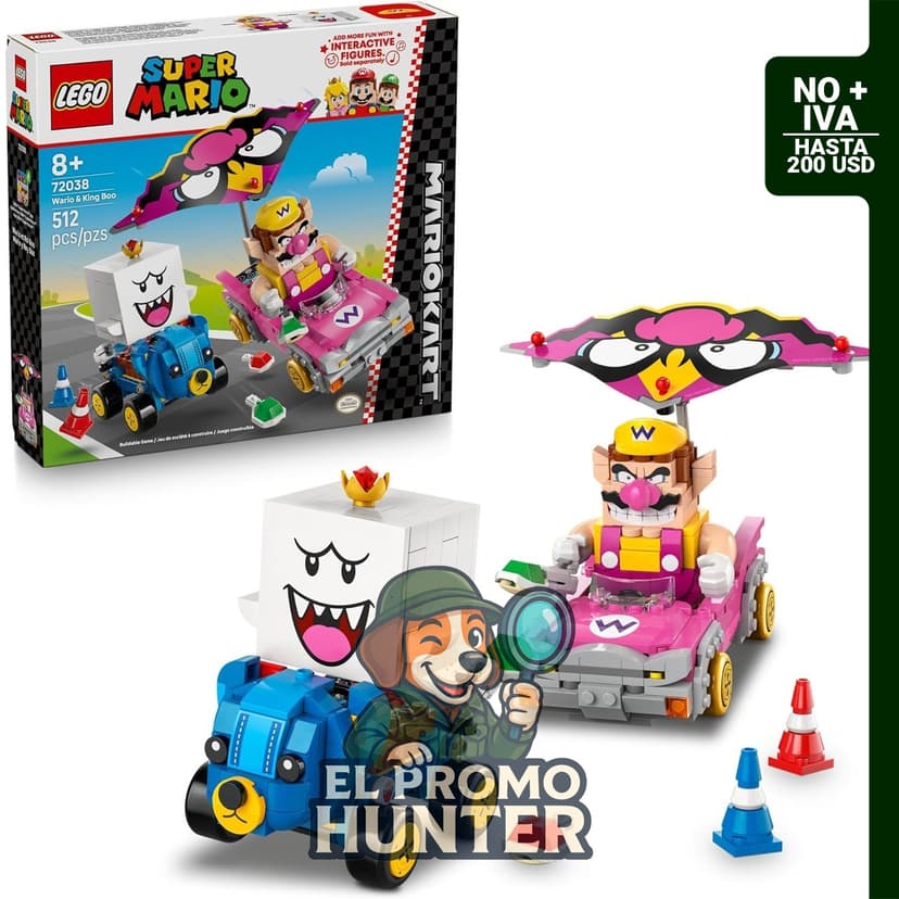 LEGO Super Mario: Vehículo de construcción de Wario y King Boo, juguetes de acción para niños mayores de 8 años.