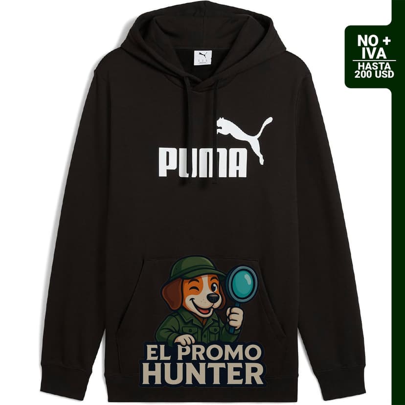 PUMA Essentials - Sudadera con capucha de vellón con logotipo para hombre.
