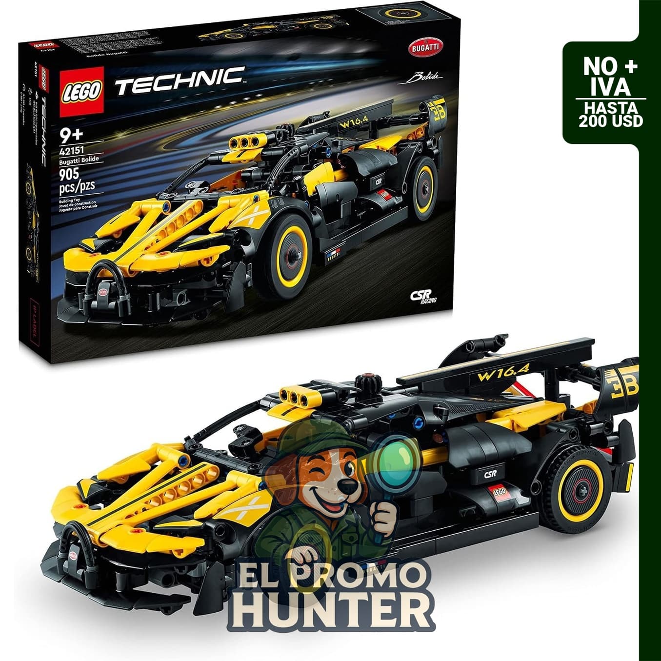 LEGO Technic Bugatti Bolide, juego de construcción de autos de carreras.