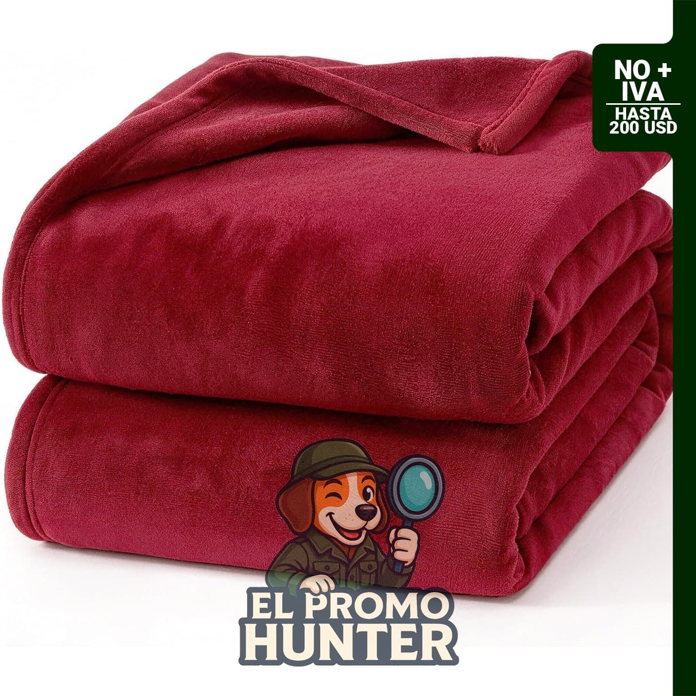 Hansleep Manta de forro polar roja XL, 50 x 70 pulgadas.