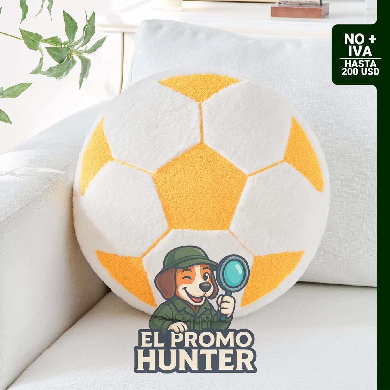 Cojín de fútbol de 30.48 cm con piel sintética de conejo, diseño redondo para decoración.