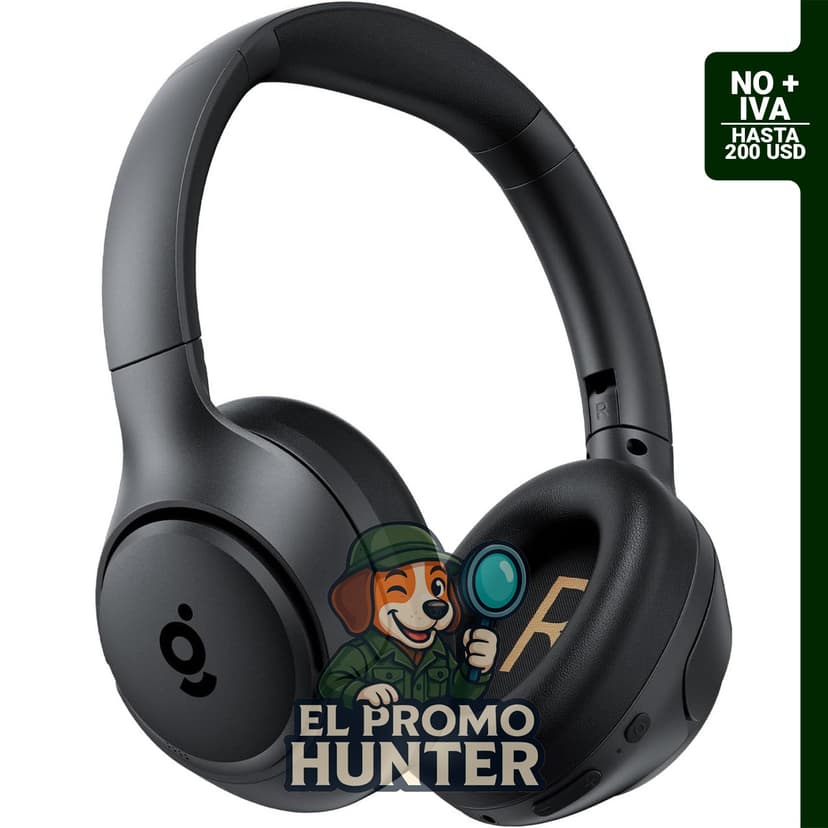 wegear Auriculares híbridos con cancelación activa de ruido, Bluetooth 5.4, tiempo de reproducción de 60 horas.