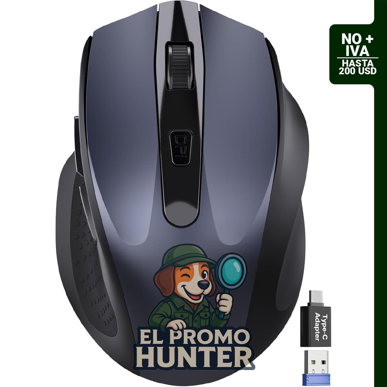 Ratón inalámbrico silencioso para laptop.