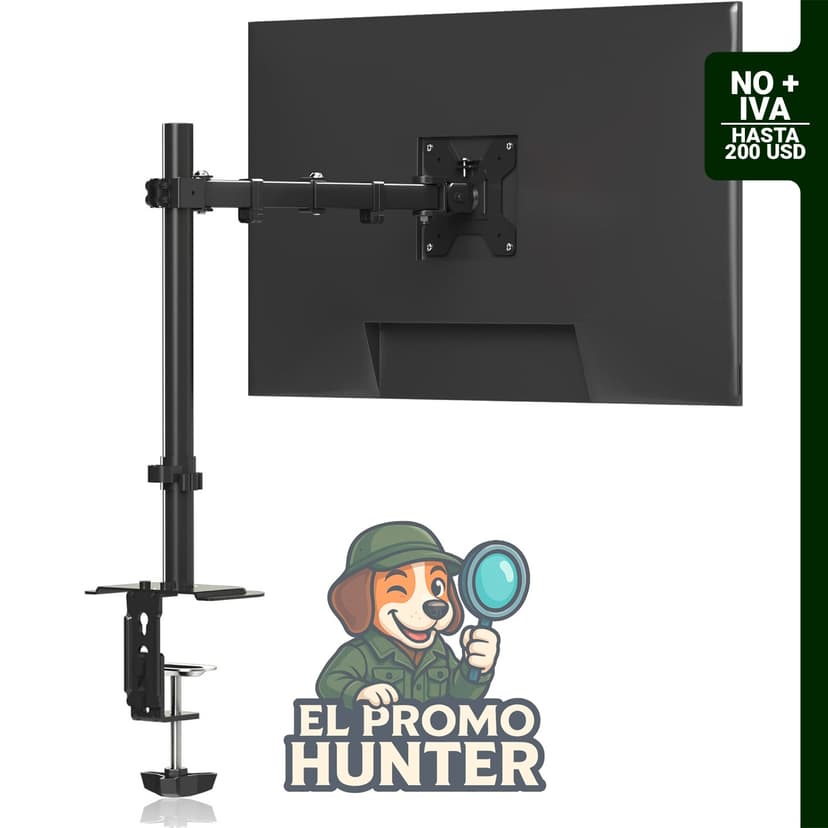 Soporte para monitor individual ajustable para pantallas de 13-27" (33-68 cm), soporta hasta 10 kg.