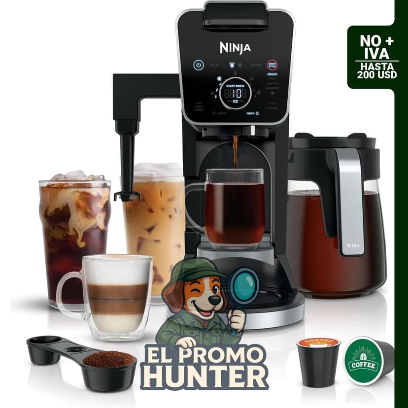 Ninja Cafetera de goteo DualBrew Pro CFP301, compatible con cápsulas K-Cup, capacidad para 12 tazas.