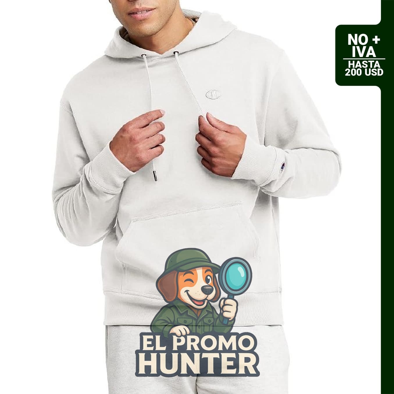 Champion Sudadera con capucha para hombre, forro polar, peso medio, con logo de C.