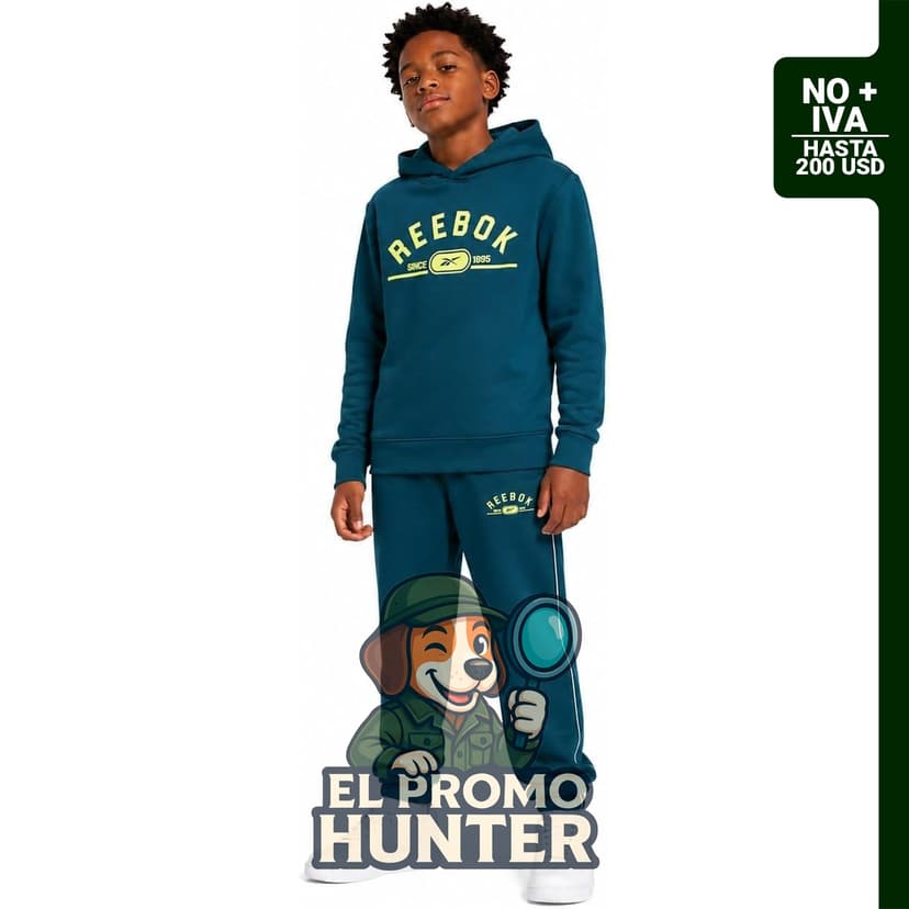 Reebok conjunto deportivo de 2 piezas con capucha y sudadera de forro polar para niños.
