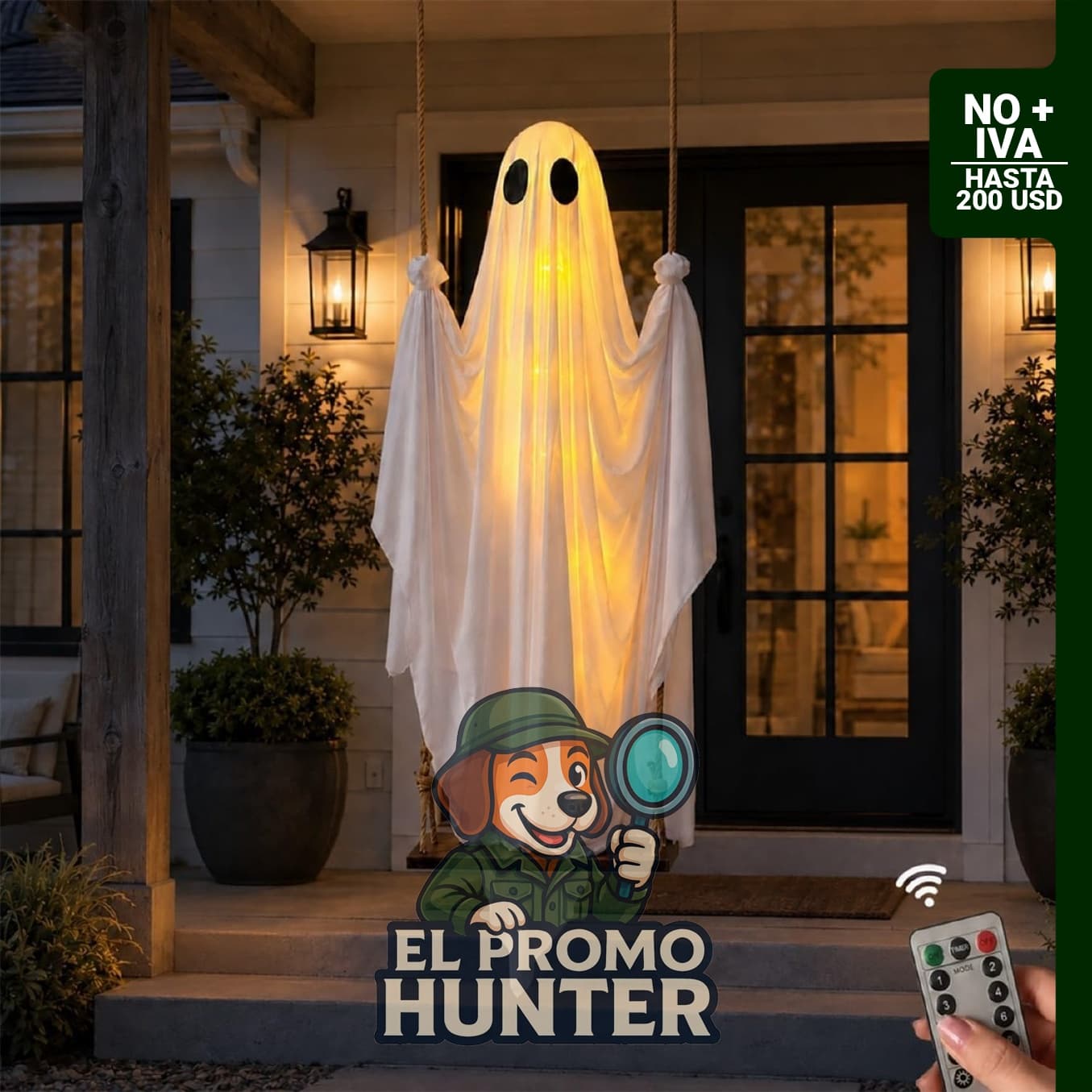 Decoraciones de fantasmas de Halloween para exteriores, fantasma oscilante.
