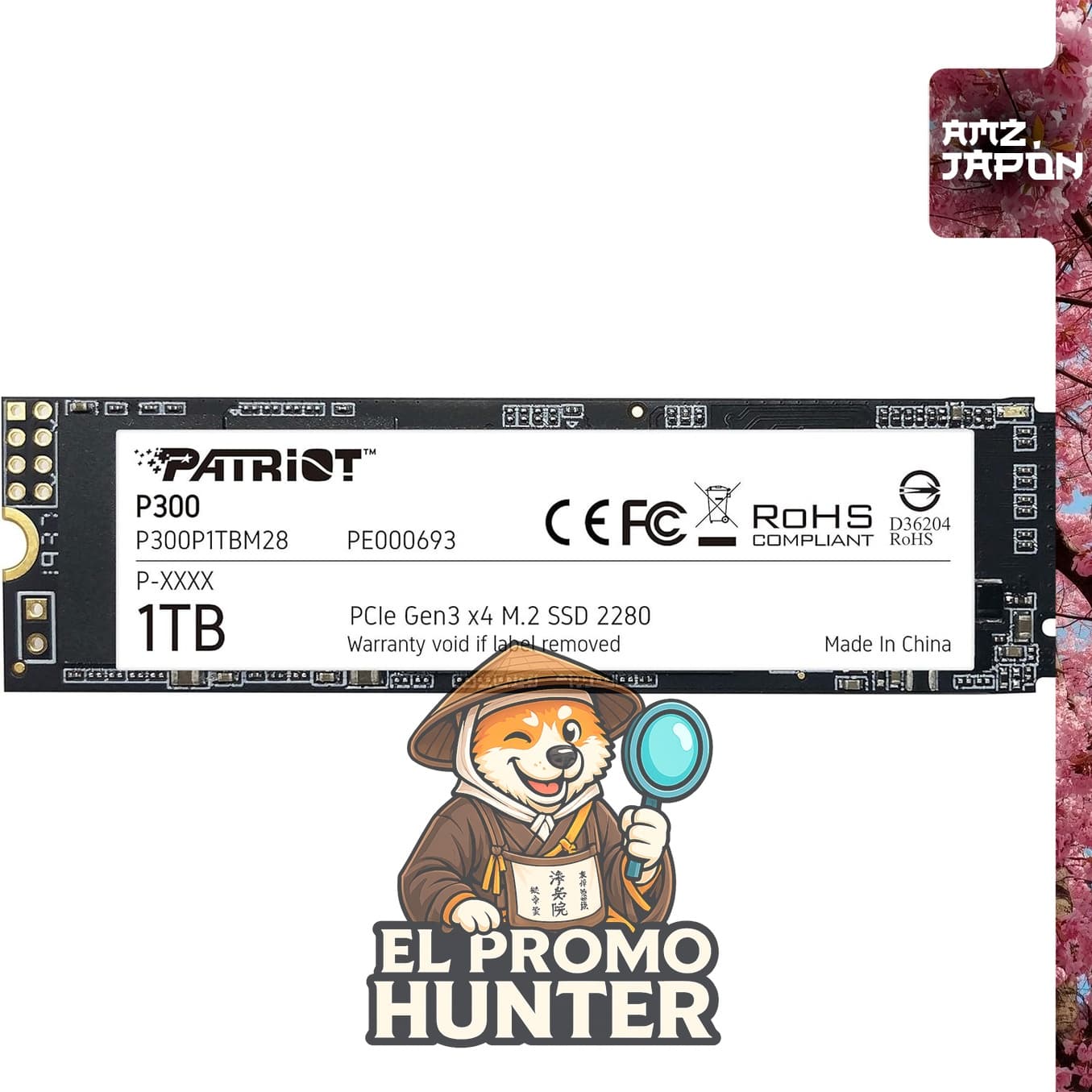 Patriot Memory P300 1TB M.2 SSD 2280 NVMe PCIe Gen 3x4