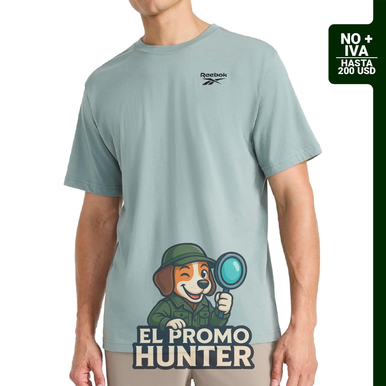 Camiseta de cuello redondo Reebok para hombre, ajuste estándar, fabricada en jersey de algodón-poliéster ligero.