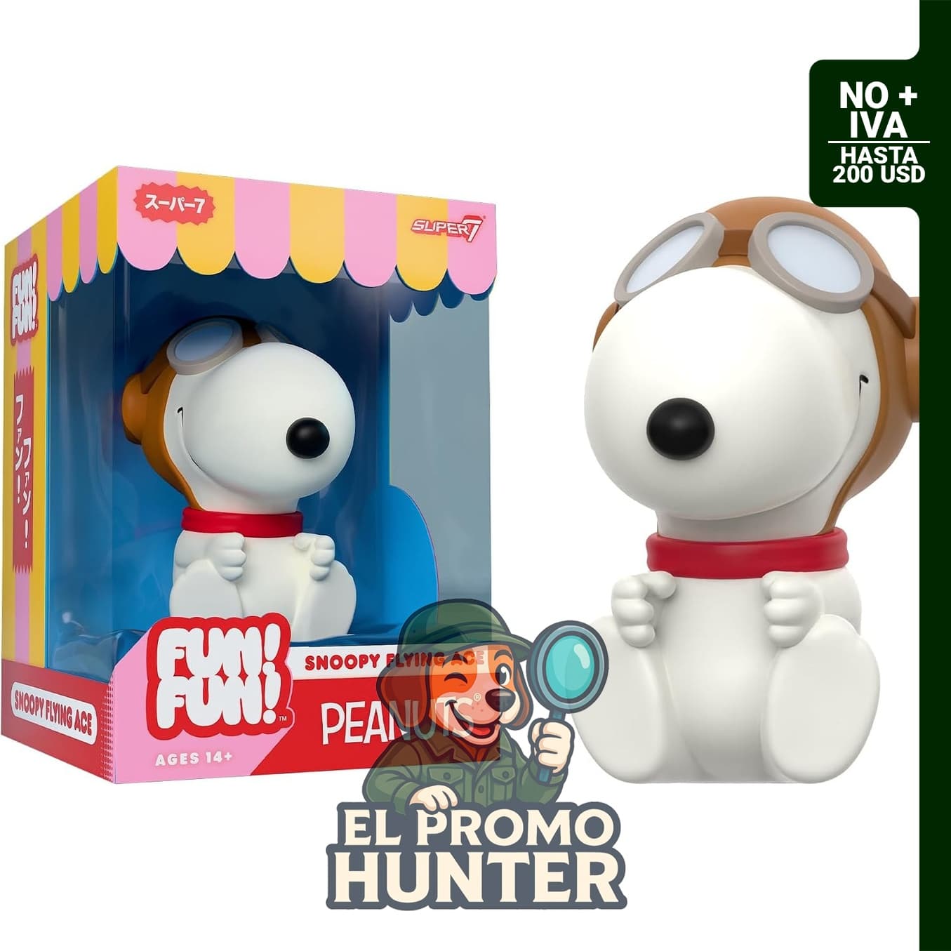 Super7 Peanuts Fun! Fun! Wave 02 - Figura de acción de Snoopy (Flying Ace).