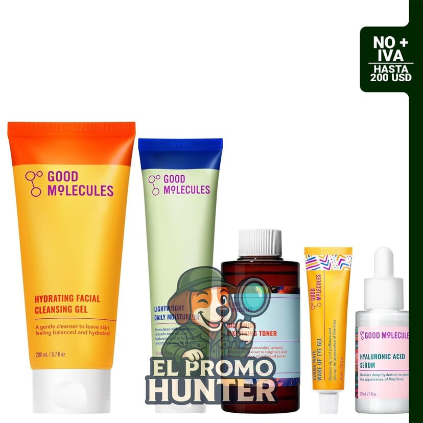 Good Molecules - Juego de rutina diaria para el cuidado de la piel con limpiador facial hidratante.
