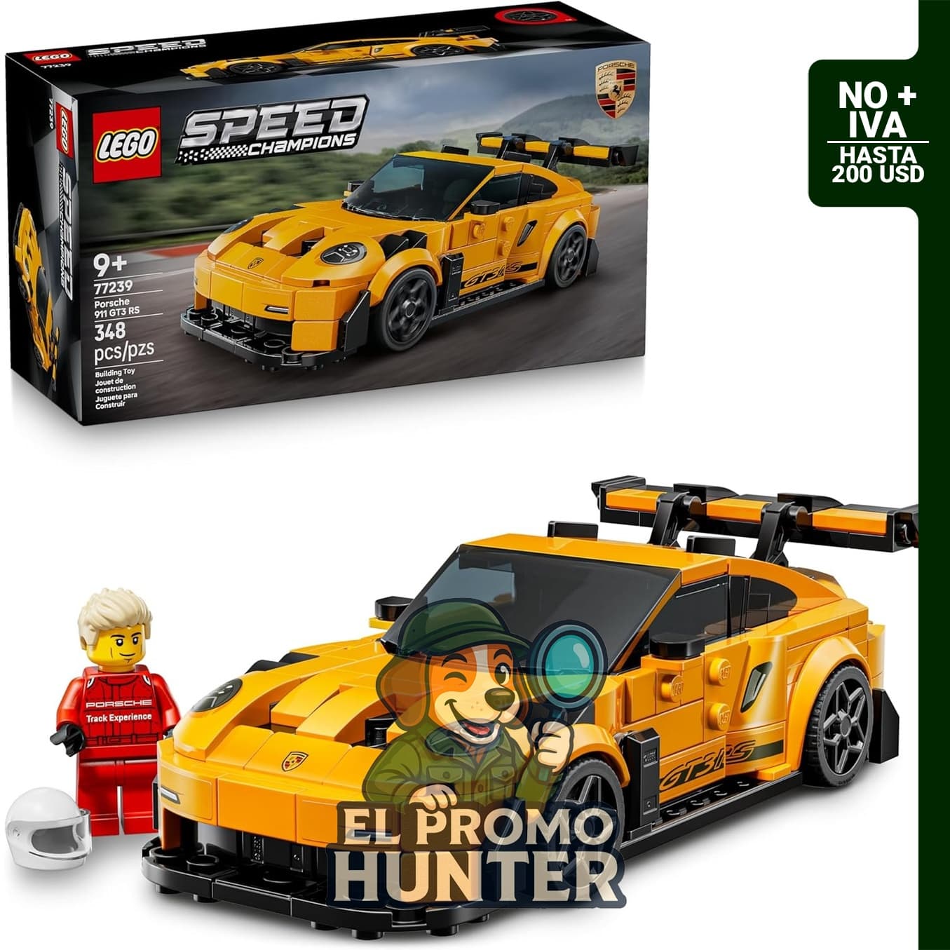 LEGO Speed Champions Porsche 911 GT3 RS, set de construcción de auto deportivo para niños y niñas a partir de 9 años.