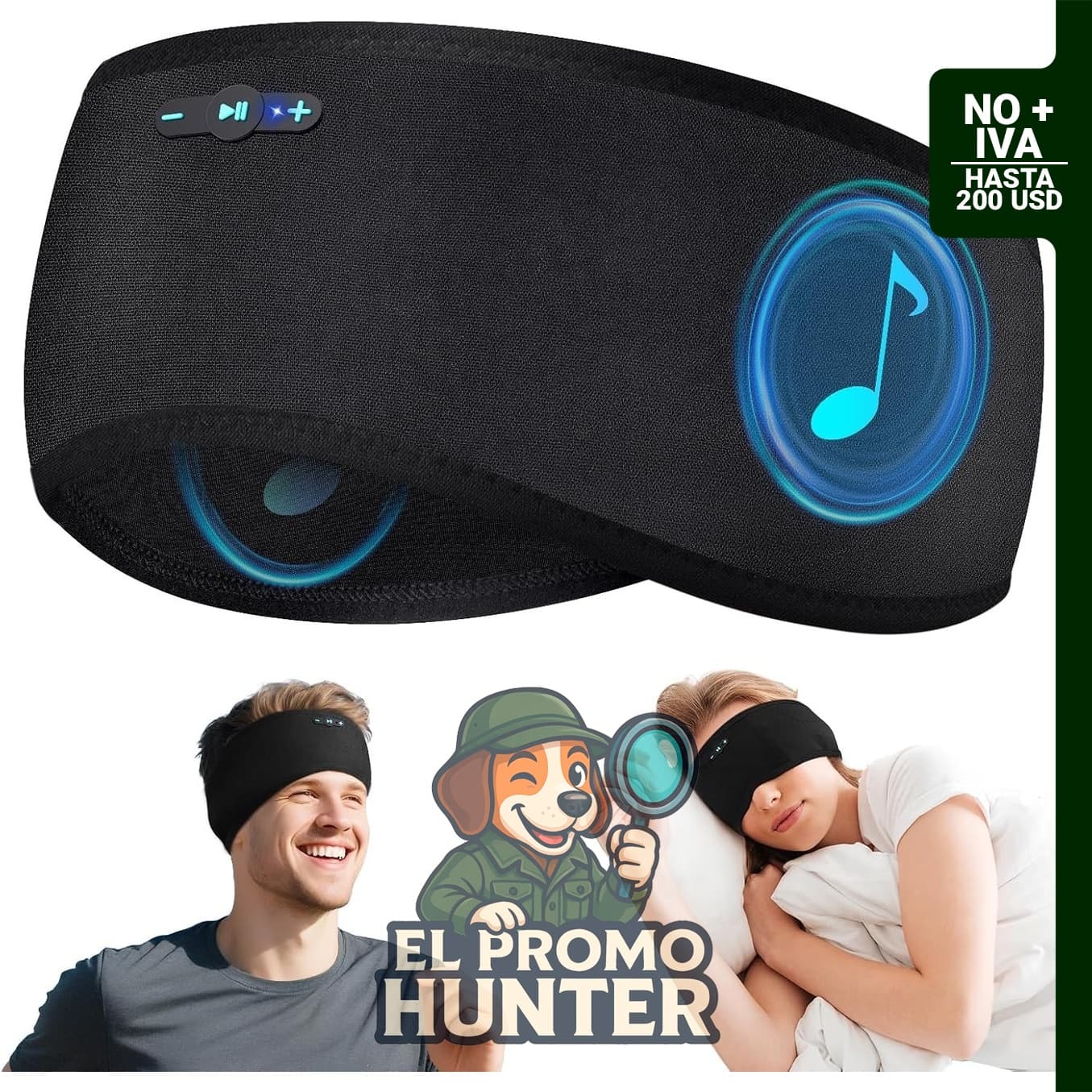Sleep Headphones Bluetooth 6.0, diadema diseñada para dormir de lado.