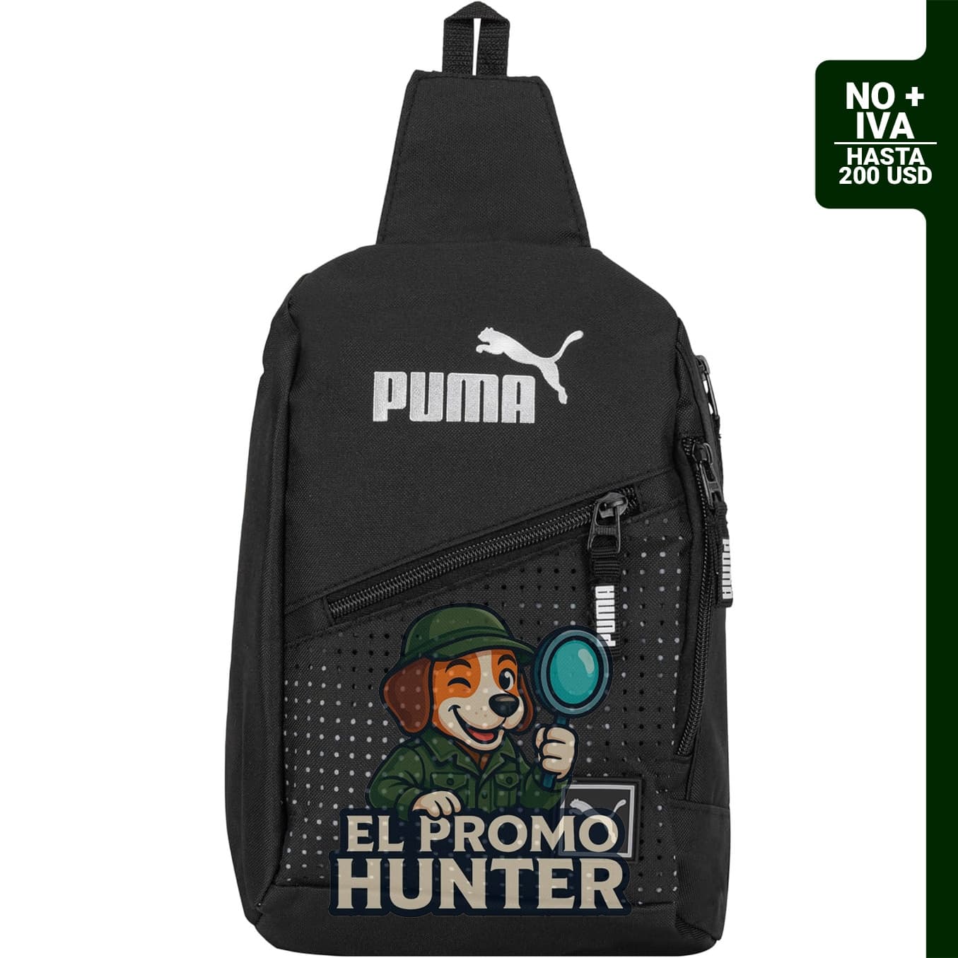 Mochila PUMA Sidewall Sling unisex con correa ajustable y bolsillos con cierre.