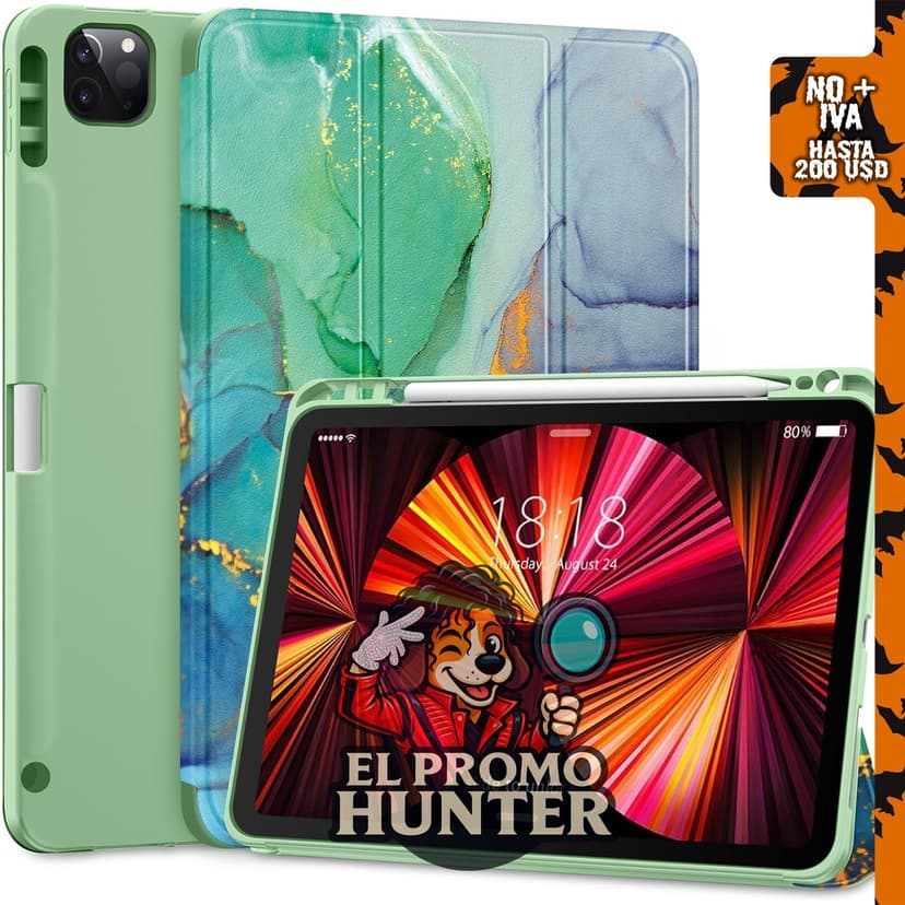 Funda DTTO para iPad Pro de 11" (4ª/3ª/2ª/1ª generación, 2018-2022) con soporte inteligente y trifold.