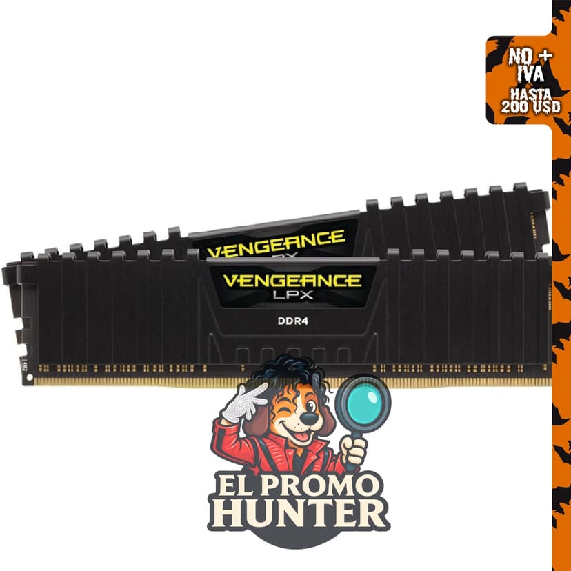 CORSAIR Vengeance LPX DDR4 RAM 32 GB (2 x 16 GB) 3200 MHz CL16-20-20-38 1.35V para computadoras de escritorio.