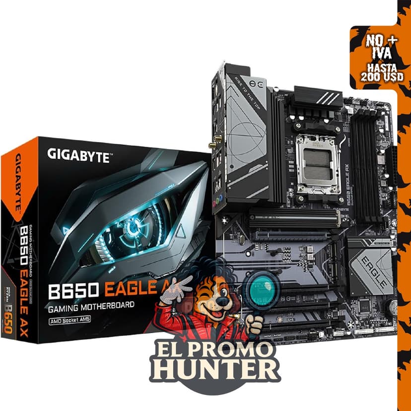GIGABYTE B650 Eagle AX AM5 LGA 1718, placa base ATX con soporte para DDR5 y triple M.2.