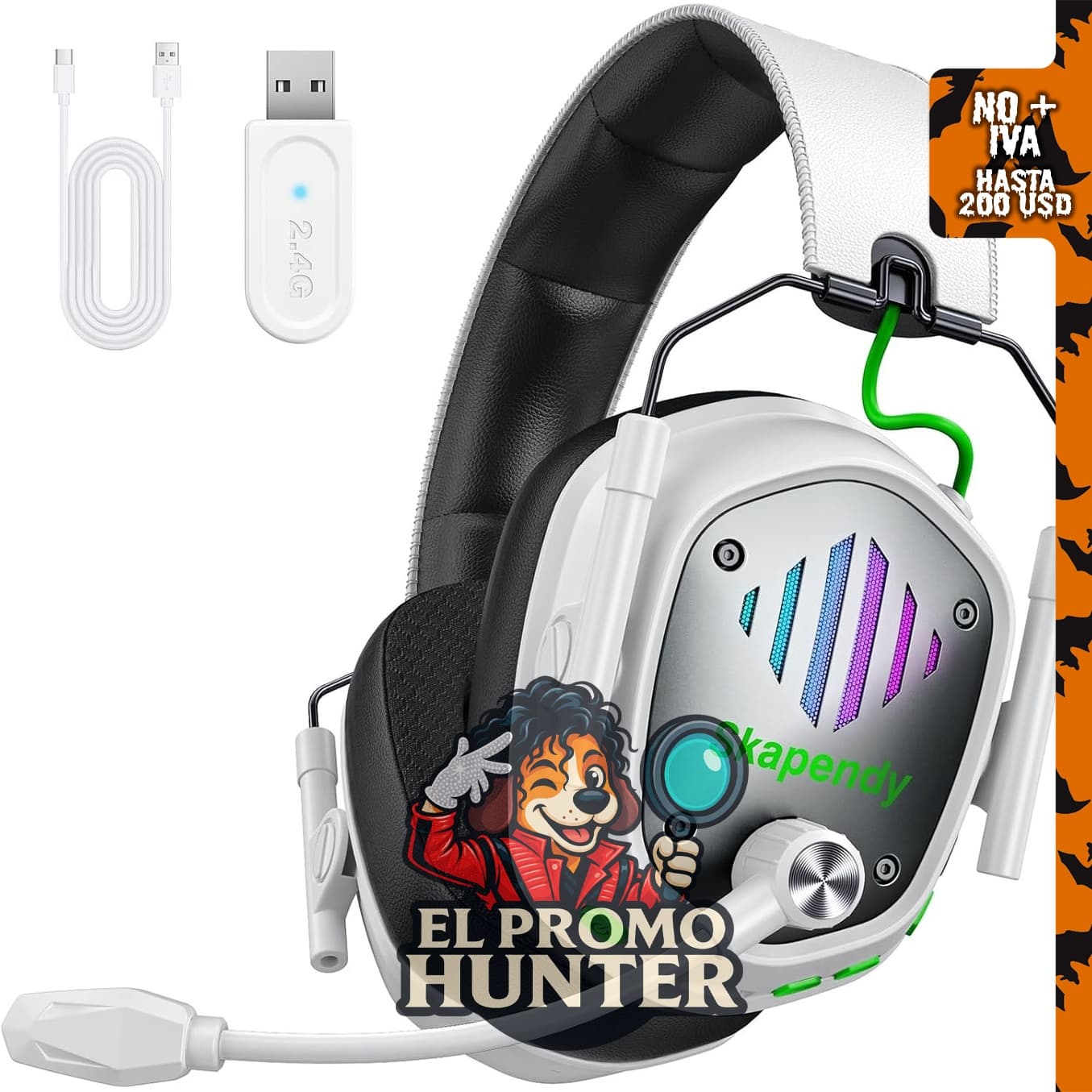 Auriculares inalámbricos para juegos para PS5 y PS4 con micrófono RGB.