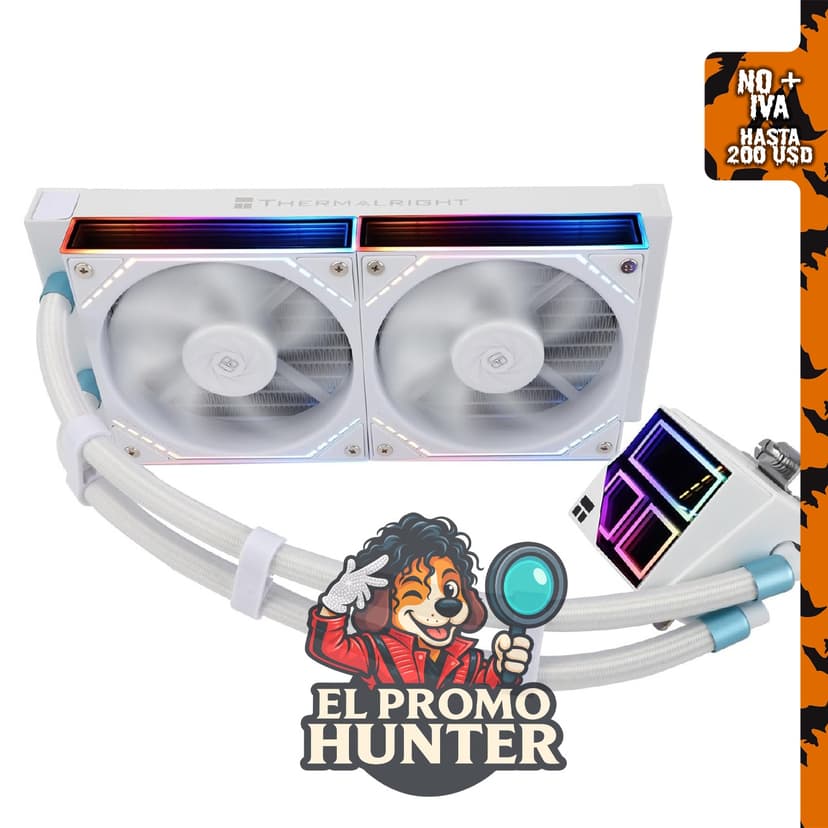Thermalright Frozen Infinity 240 Enfriador de CPU AIO blanco con ventiladores TL-M12W PWM y espejo ARGB.