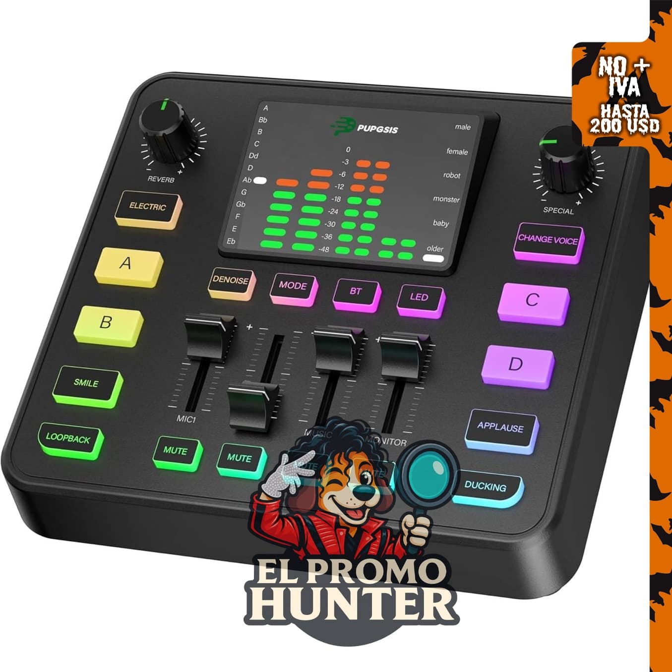 PUPGSIS Mezclador de audio para juegos para transmisión de PC.