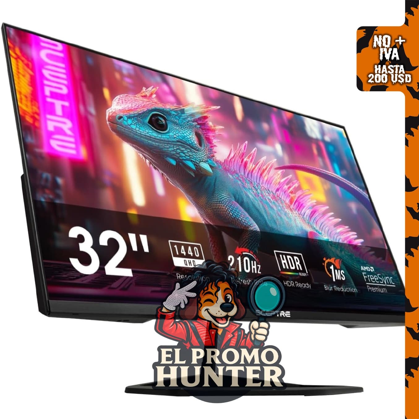 Monitor Sceptre E325B-QW200D de 32" (81 cm) 2K QHD 2560 x 1440, 210Hz, USB tipo C, DisplayPort, HDMI, 1ms.