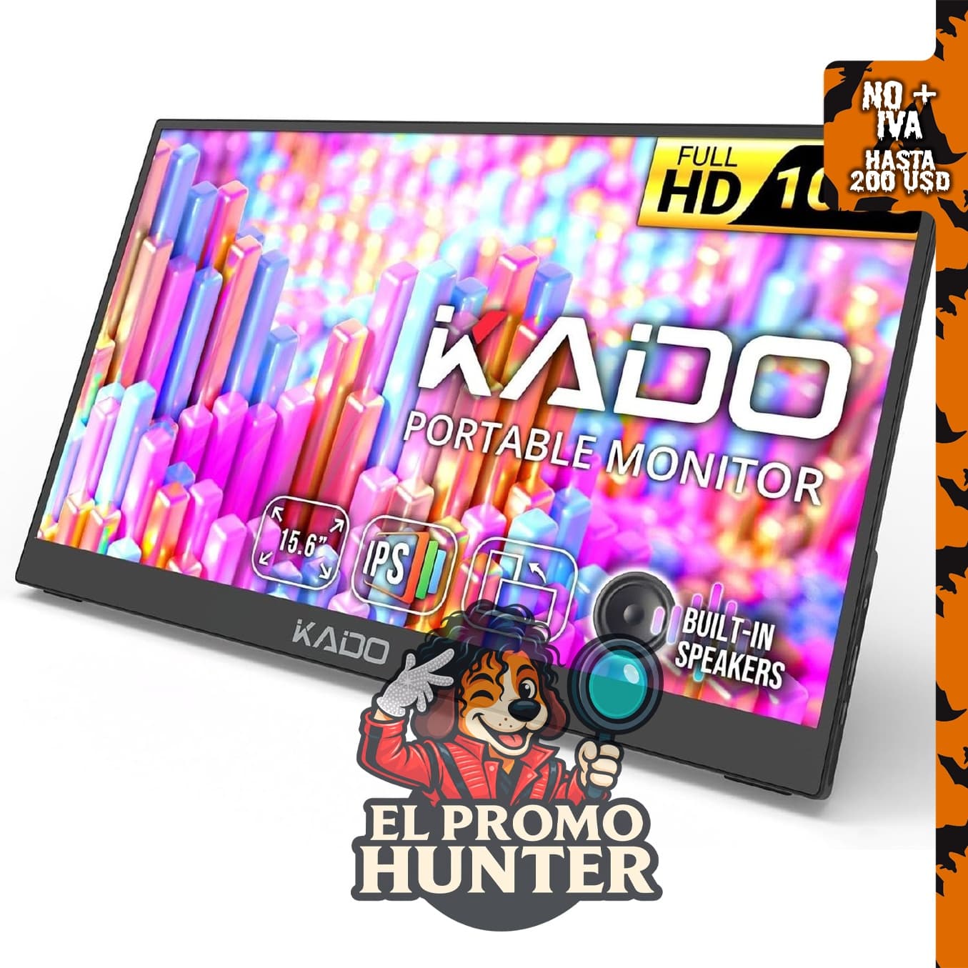 Kado Monitor portátil FHD de 15,6" (39,6 cm) 1080p.