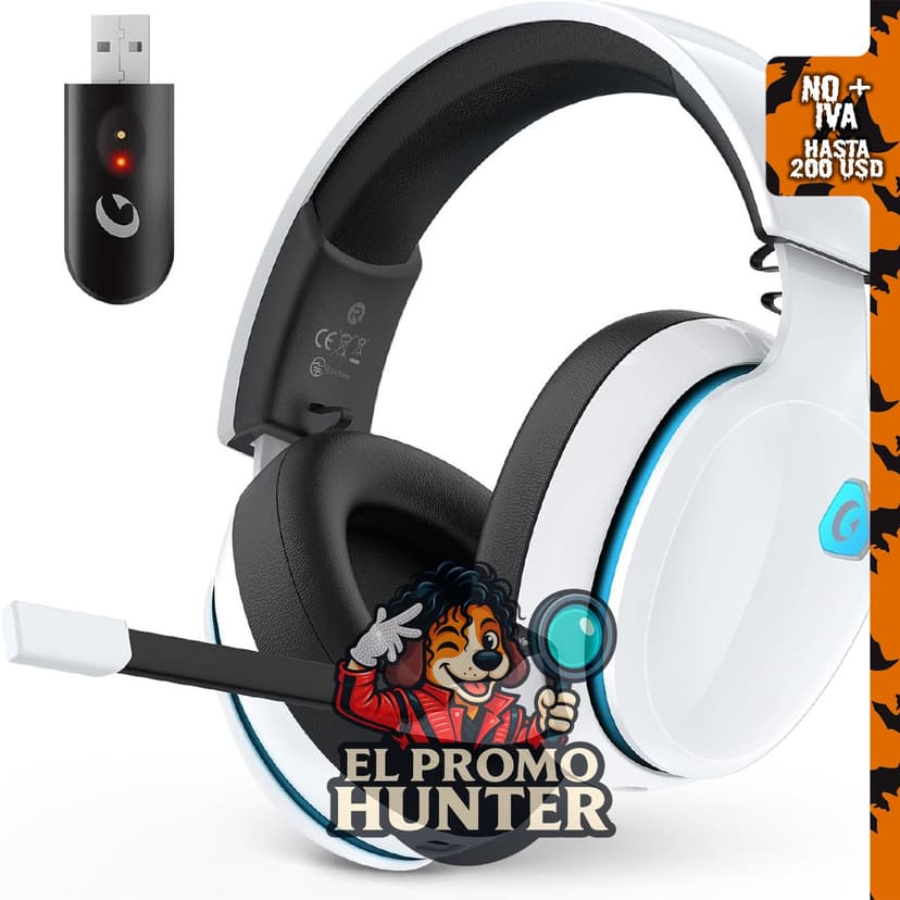 AOC Auriculares inalámbricos para juegos de 2.4 GHz, compatibles con PS5, PS4 y PC.