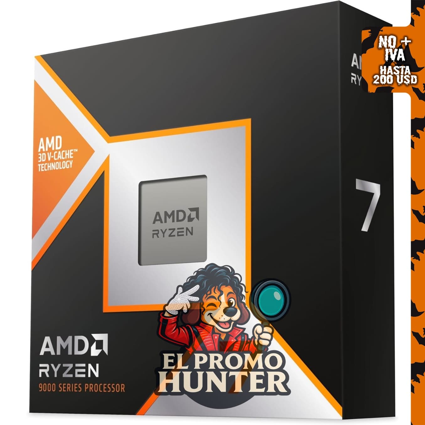 AMD RYZEN 7 9800X3D, procesador de escritorio de 8 núcleos y 16 hilos.