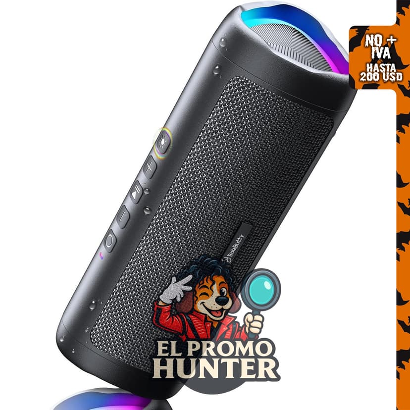 Altavoz Bluetooth portátil de 20 W, sonido HD, IPX5 impermeable, hasta 24 horas de reproducción.