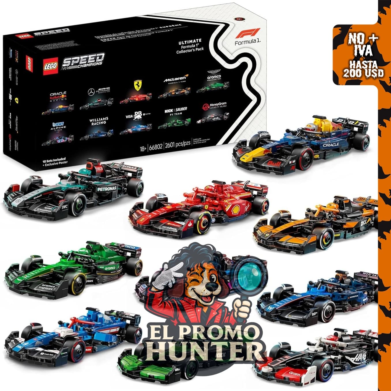 LEGO Speed Champions Ultimate Formula 1, paquete de coleccionista con 10 juegos en 1 y póster exclusivo.
