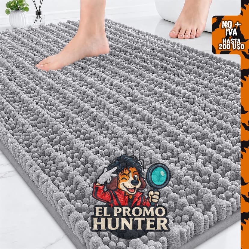 OLANLY alfombra de baño de felpilla gruesa de 76.2 x 50.8 cm, con parte trasera de goma antideslizante, lavable a máquina.